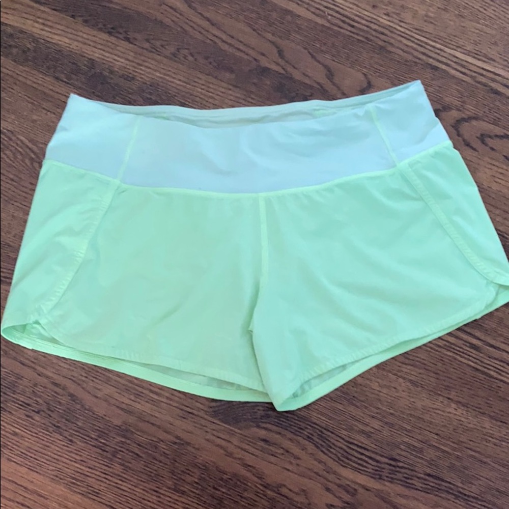 Neon green Lululemon shorts